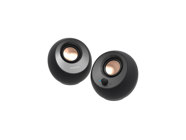 Creative Pebble V3 2.0 Bluetooth Speaker System - 8 W RMS - Black - Desktop -
