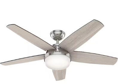 Hunter Avia 2 LED Light 52" Brushed Nickel Light Gray Oak Blades CC59601-A