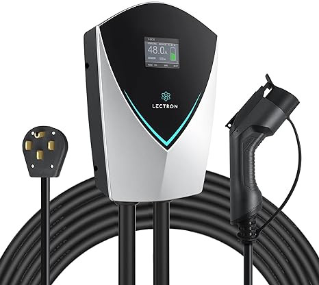 Lectron V-Box 48 Amp Electric Vehicle Charging Station J1772 - BLACK/SILVER