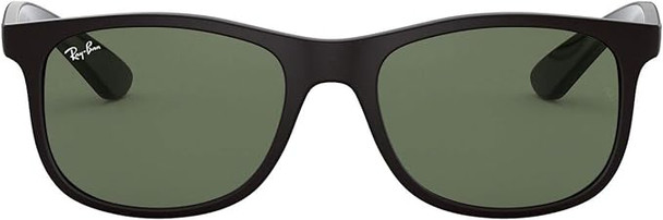 Ray-Ban Junior RJ9062S Child Square Sunglasses - Green lens/Matte Black Frame