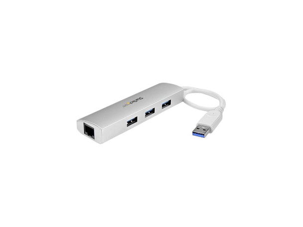 StarTech.com ST3300G3UA 3 Port Portable USB 3.0 Hub plus Gigabit Ethernet -