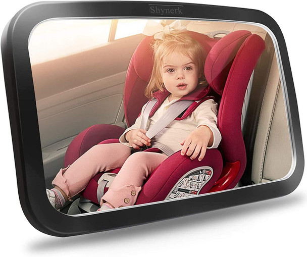 Shynerk Baby Car Mirror, Safety Car Seat Mirror for Rear Facing Infant - BLACK