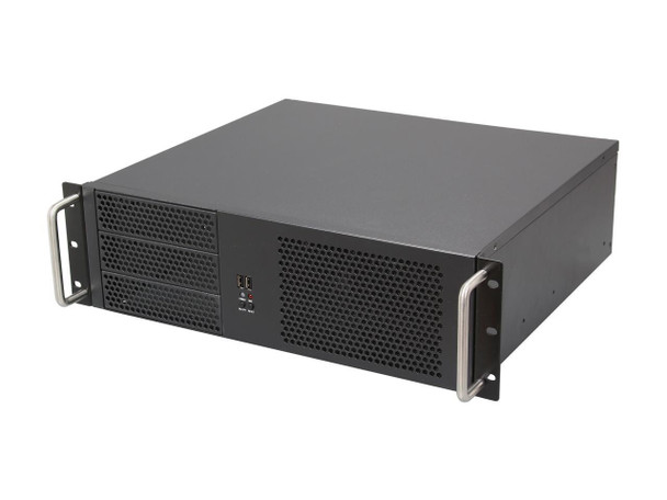 iStarUSA D-314-MATX Black 3U Rackmount Chassis ATX Power Supply Compatible