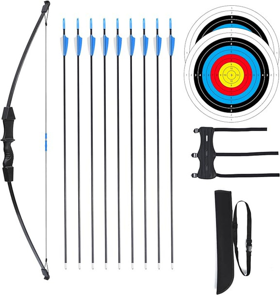 Procener 45" Bow and Arrow Set for Kids, Archery Beginner Gift - BLACK