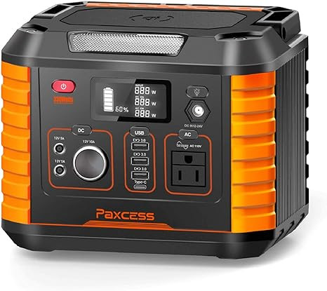 PAXCESS Portable Camping Generator 330W/78000mAh Power Station - BLACK/ORANGE