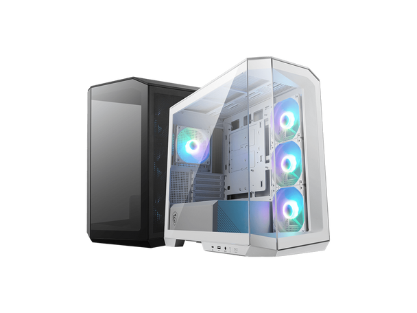 MSI MAG PANO M100R PZ White Micro-ATX PC Case - Supports Back-Connect