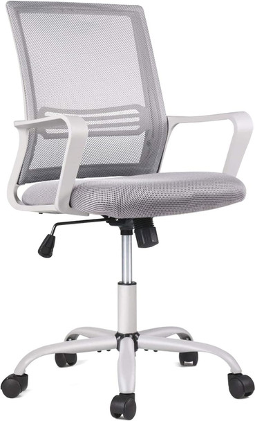 SMUG Ergonomic Mid Back Breathable Mesh Swivel Desk Chair - Gray