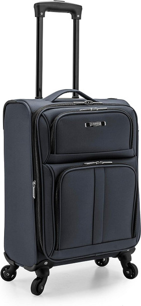 U.S. Traveler Anzio Softside Spinner Luggage Carry-on 22" US08120G22 - Dark Grey