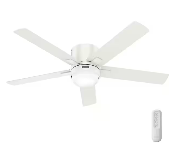 HUNTER 52" Indoor Fresh White Ceiling Fan Light Remote Control 5 BLADE - WHITE