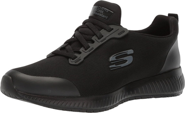 77222W Skechers Work Relaxed Fit Squad SR Women's Wide Fit BLACK Size 9