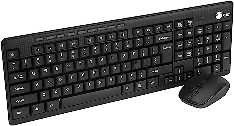 SIIG KM JK-WR0T12-S1 Standard Wireless Keyboard 3 Button Wireless Mouse - Black