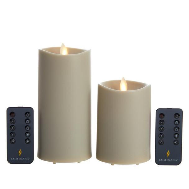 Luminara Set of 2 Outdoor Candles - GREY
