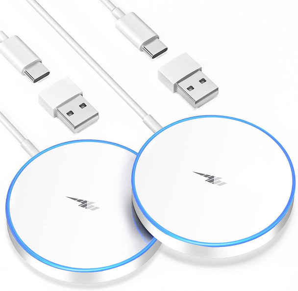 CPCGER 2 Pack Fast 15W Magnetic Apple MagSafe Compatible Charging Pad - WHITE