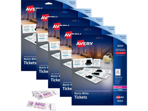 Avery Printable Tickets with Tear-Away Stubs