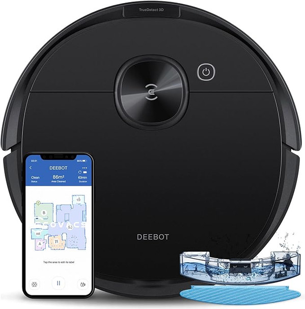 ECOVACS Deebot N8 Pro Robot Vacuum and Mop, Multi-Floor Mapping OZMON8P - Black