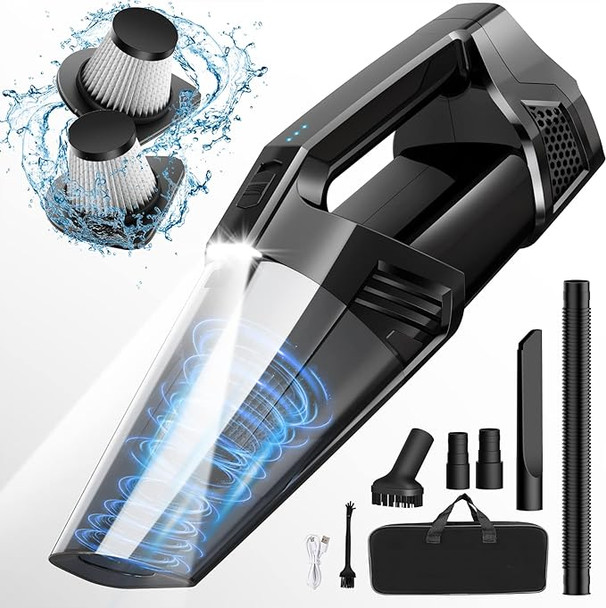 Blestan Handheld Vacuum Cordless Car Vacuum LED Light 9000PA Hand Vacuum Black