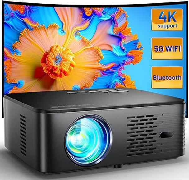 Projector 4K Supported Outdoor Projector Wifi and Bluetooth G1 - Charcoal Grey