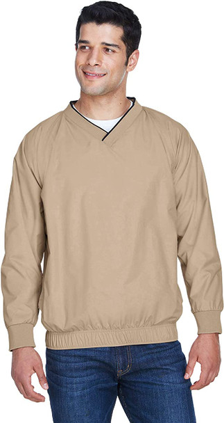 M700 Harriton Adult Microfiber Wind Shirt Stone/Black M