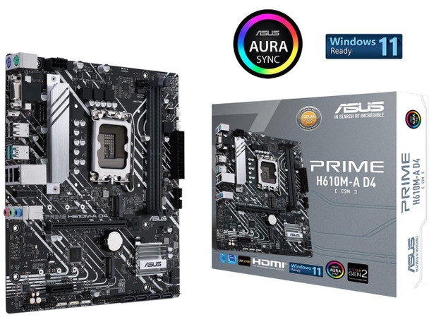 ASUS Prime H610M-A D4-CSM LGA 1700(Intel 12th Gen) Micro-ATX Commercial