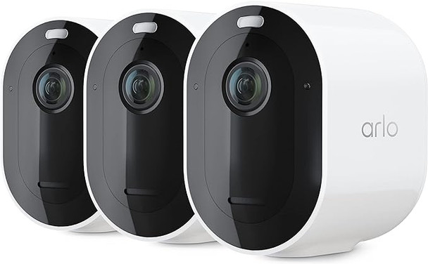 Arlo Pro 4 Spotlight Camera - Wireless Security 2K Video & HDR - 3 Pack - White