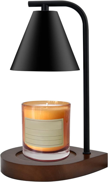 SOKCVSEA Fragrance Candle Warmer Lamp Home Decor Candle Warmer - Round Black