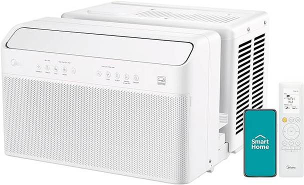 Midea 10,000 BTU U-Shaped Smart Inverter Air Conditioner 450 Sq. Ft. - WHITE