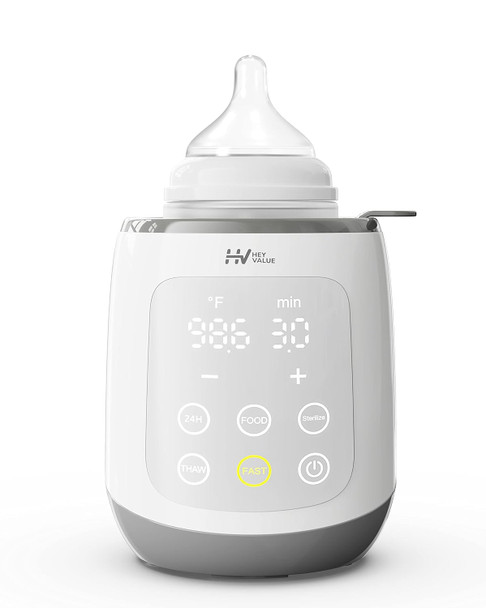 HEYVALUE N2T Baby Bottle Warmer, 10-in-1 with IMD LED Display, BPA-Free - Gray