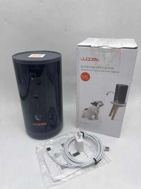 WOPET D100 300° Dog Camera with Treat Dispenser 5G WiFi 1080P, Phone App - Black