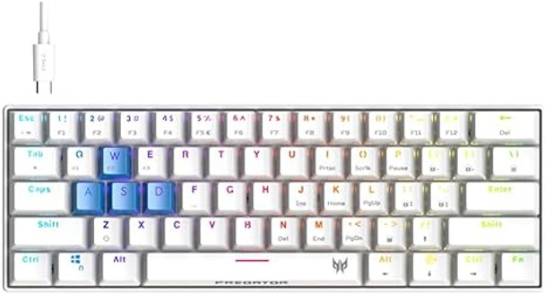 Acer Predator Aethon 330 Keyboard Space-Saving 61-Key Design PKR200 - White