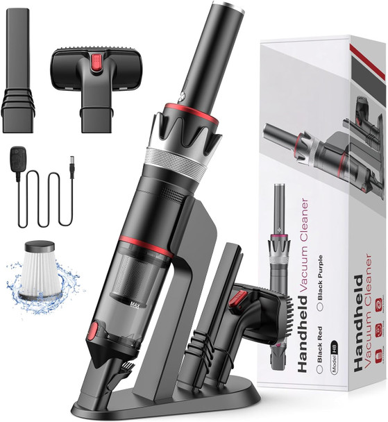 BSRCO Handheld Vacuum Cordless, 8K Pa HVC-H8R - Black Red