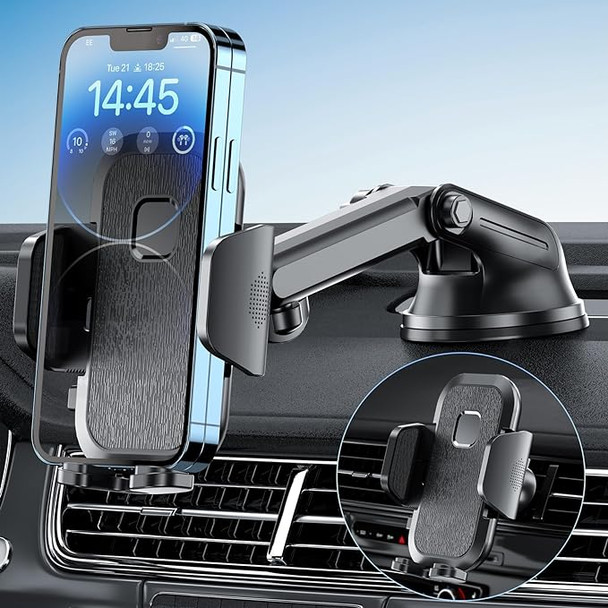 FBB 3-in-1 Phone Mount Military-Grade Suction Sturdy & Secure - Gray