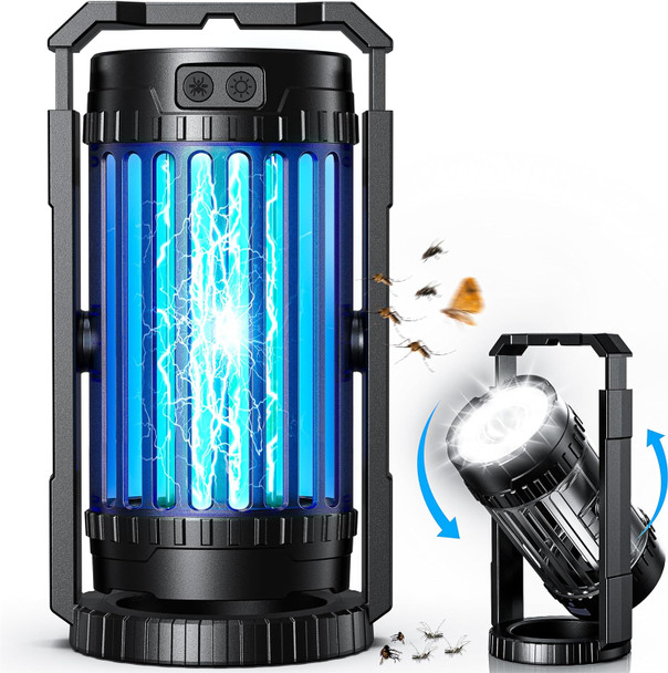 Evolpol Bug Zapper Outdoor Indoor with Large Capacity 5000mAh Battery - BLACK