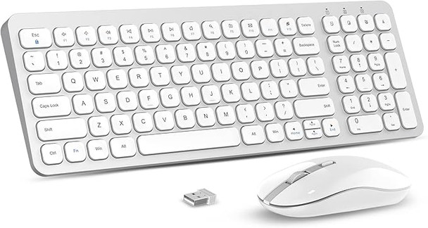 Cimetech Wireless Keyboard Mouse Combo Compact Less Noise KF002+M013 - Silver