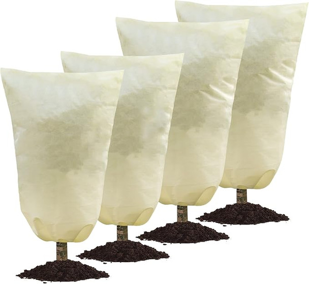 MIXC 4 Packs 2 Size Plant Covers Freeze Protection (47''×71''+71×83'') - BEIGE