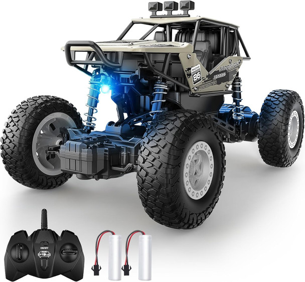 DoDoeleph Remote Control Monster Truck, 1/20, Rechargeable, Regular Tires - Gray