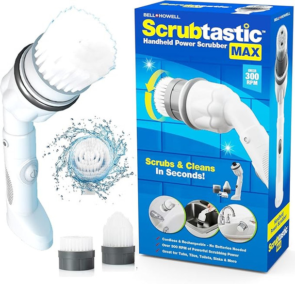 BELL+HOWELL Scrubtastic Max Spin Scrubber Electric Shower Scrubber - GRAY/WHITE