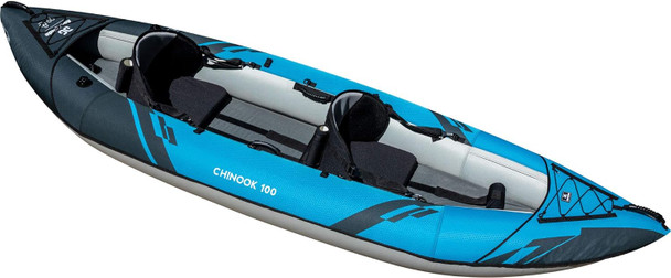 AQUAGLIDE Chinook 100 Inflatable 10' Foot Kayak Kit Packable - Blue/Black
