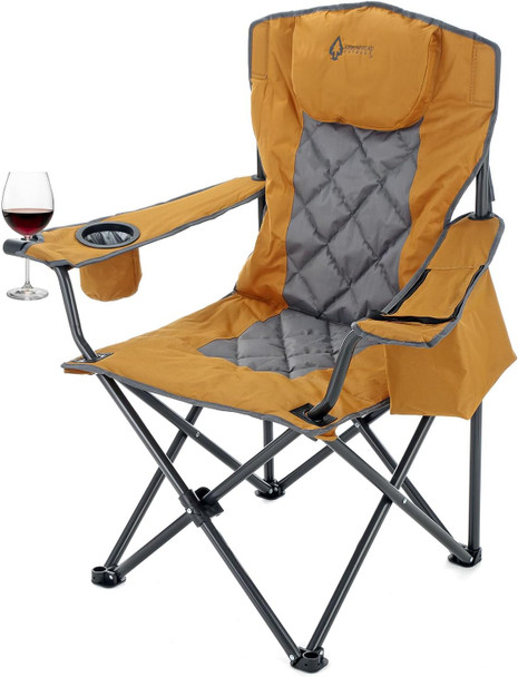 ARROWHEAD OUTDOOR PORTABLE FOLDING CAMPING QUAD CHAIR KKS0335U - TAN