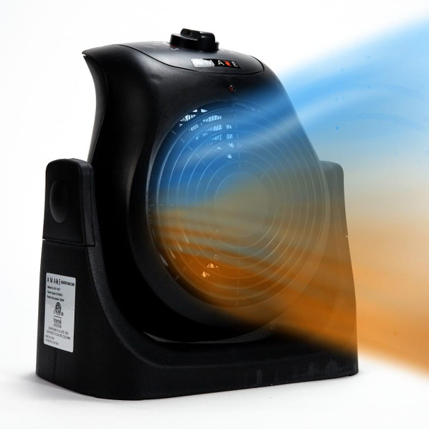 AMAZE-HEATER DUAL COMFORT 1500W SPACE HEATER & FAN - BLACK