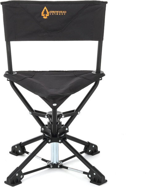 ARROWHEAD OUTDOOR 360° Degree Swivel Hunting Chair Stool Seat - Black