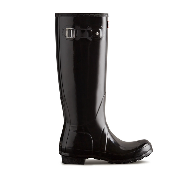 WFT1000RGL Hunter Women's Original Tall Gloss Pull On Rain Boot Black Size 9