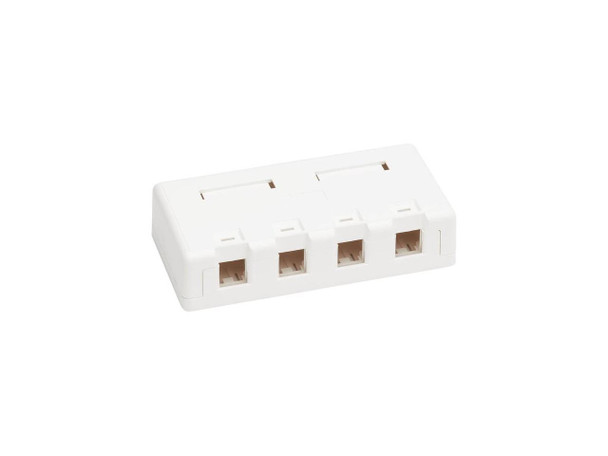 Tripp Lite N082-004-WH Surface-Mount Box for Keystone Jacks - 4 Ports, White