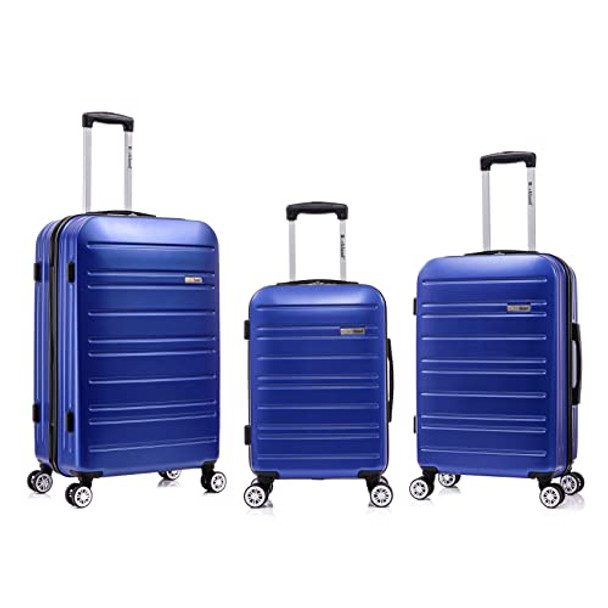 Rockland Irvine Hardside Spinner Wheel Luggage, Blue, 19", 23", 27" Rockland Irvine Hardside Spinner Wheel Luggage, Blue, 19", 23", 27"