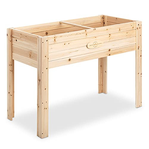 Boldly Growing Cedar Raised Planter Box with Legs – Elevated Raised Garden Bed