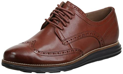 COLE HAAN ORIGINAL GRAND WINGTIP OXFORD, MEN SIZE 10.5, WOODBURY/JAVA