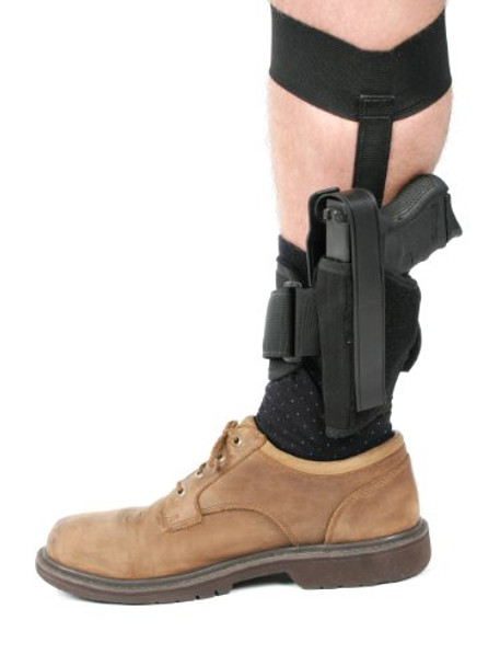 BLACKHAWK Ankle Holster Black/Size 16 Left Hand 40AH16BK-L - Black