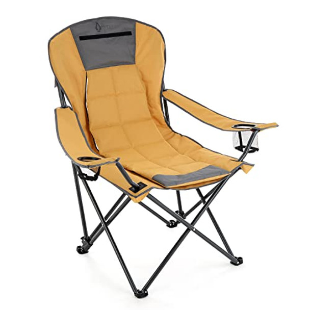 ARROWHEAD OUTDOOR PORTABLE FOLDING HYBRID 2-IN1 CAMPING CHAIR, KKS0290U - TAN