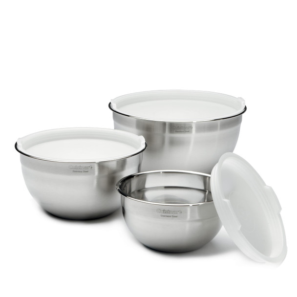CUISINART MIXING BOWL SET STAINLESS STEEL 3-PIECE CTG-00-SMB - Silver