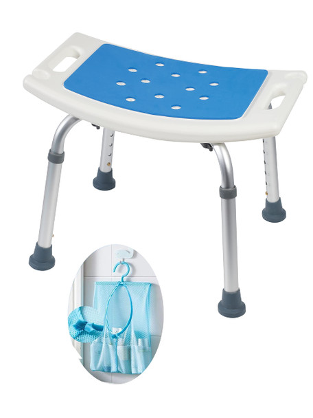 Medokare Shower Seat Inside Shower Bath Stool Medical Shower Chairs -White/Blue