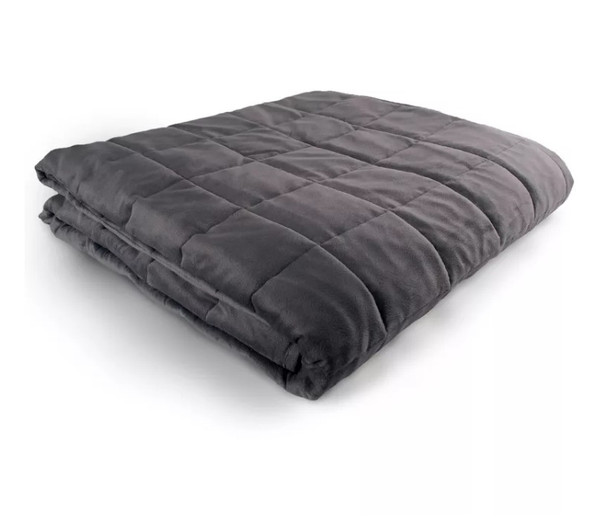 HUG BUD WEIGHTED BLANKET - 80" X 87" 30LBS FITS QUEEN/KING SIZE BED -MINKY GRAY
